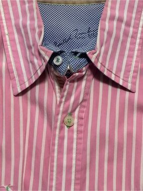 Arnold Zimberg Pink White-Striped Men's Dress Shirt